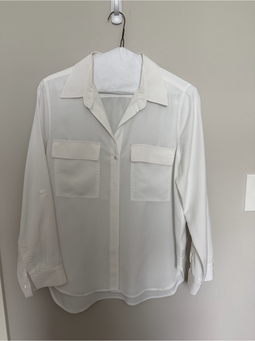 Aritzia Classic White Button-Up Blouse- Medium